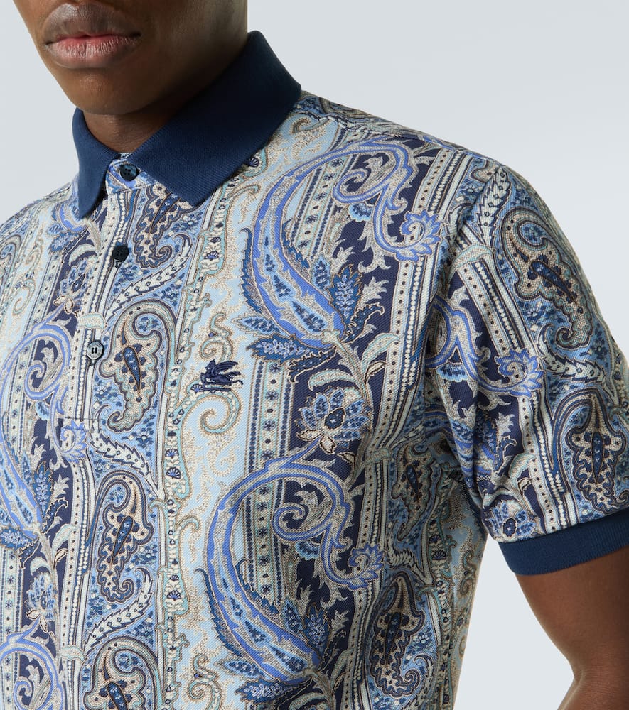 Paisley cotton polo shirt