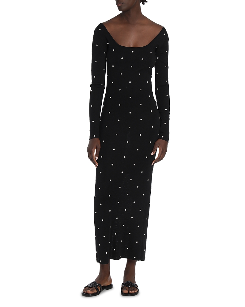 Stud-embellished maxi skirt - Black