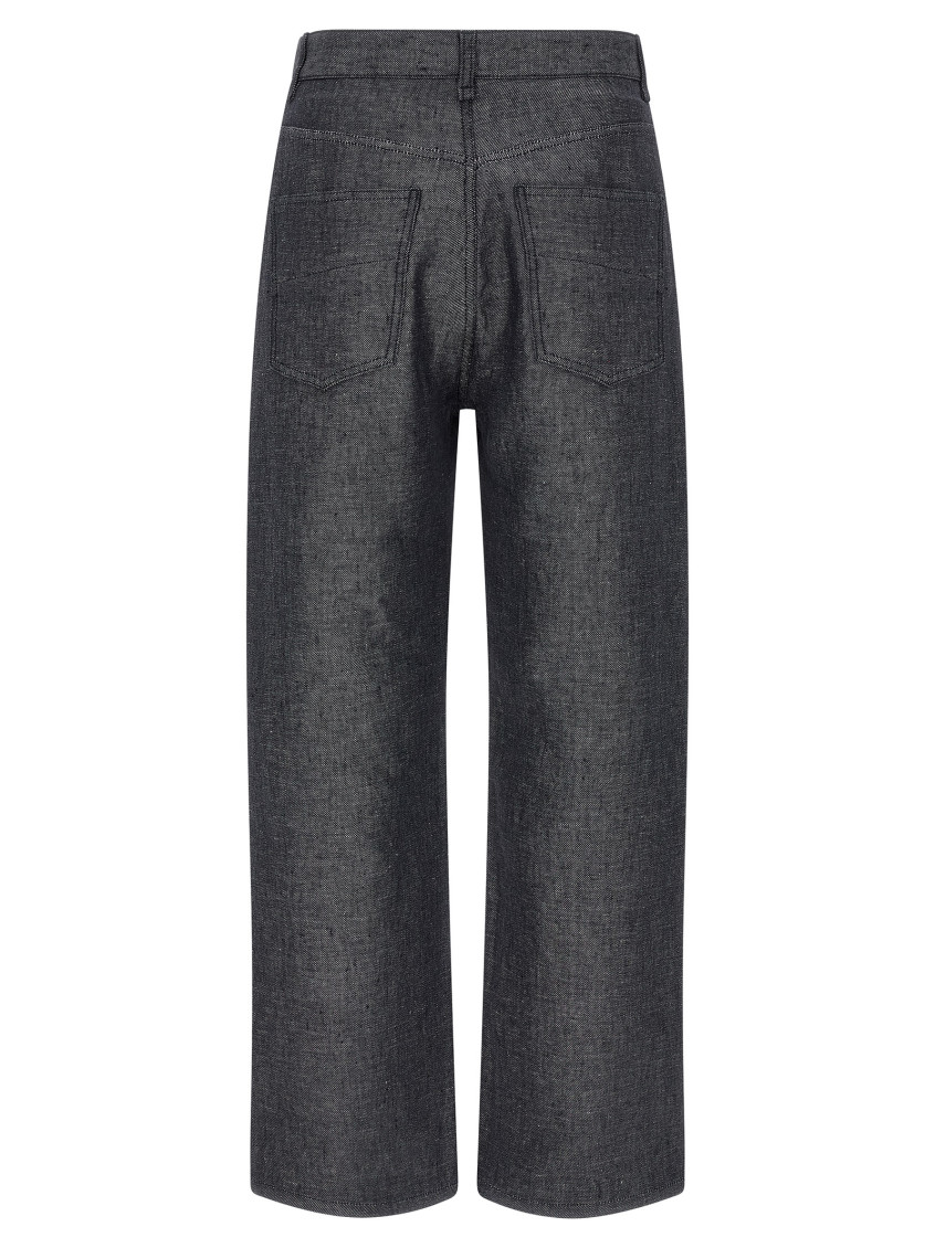 Relaxed Linen, Cotton And Silk Jeans