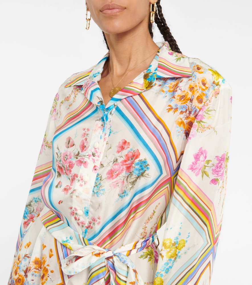 Halcyon patchwork silk midi dress