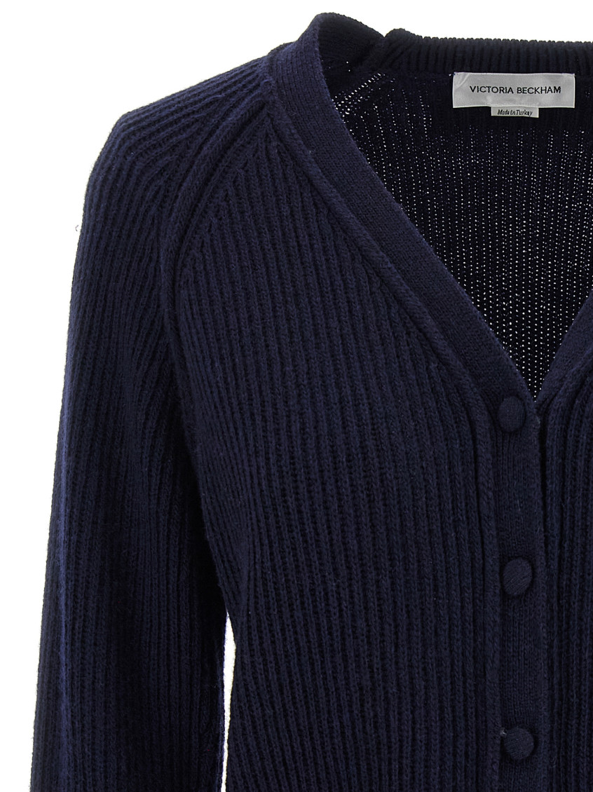 Stepped Hem Sweaters And Cardigans Blue