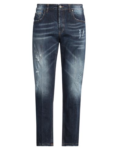Man Jeans Blue Size 40 Cotton, Elastane