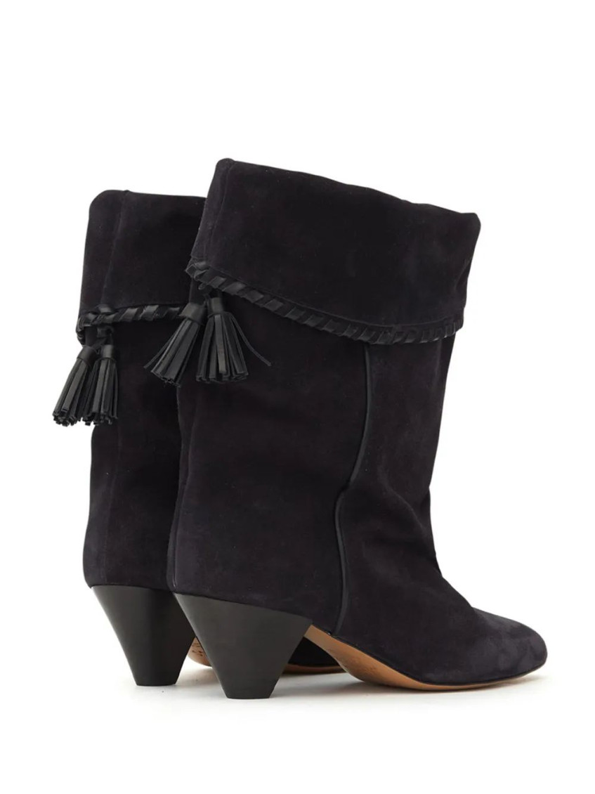 Black Suede Pointed Toe Boots