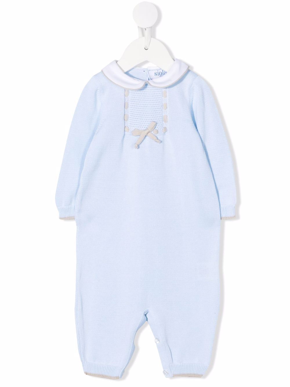 Bow-embellished babygrow set - Blue