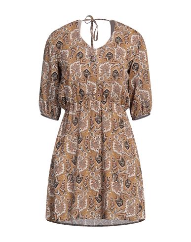 Woman Mini dress Khaki Size 10 Polyester
