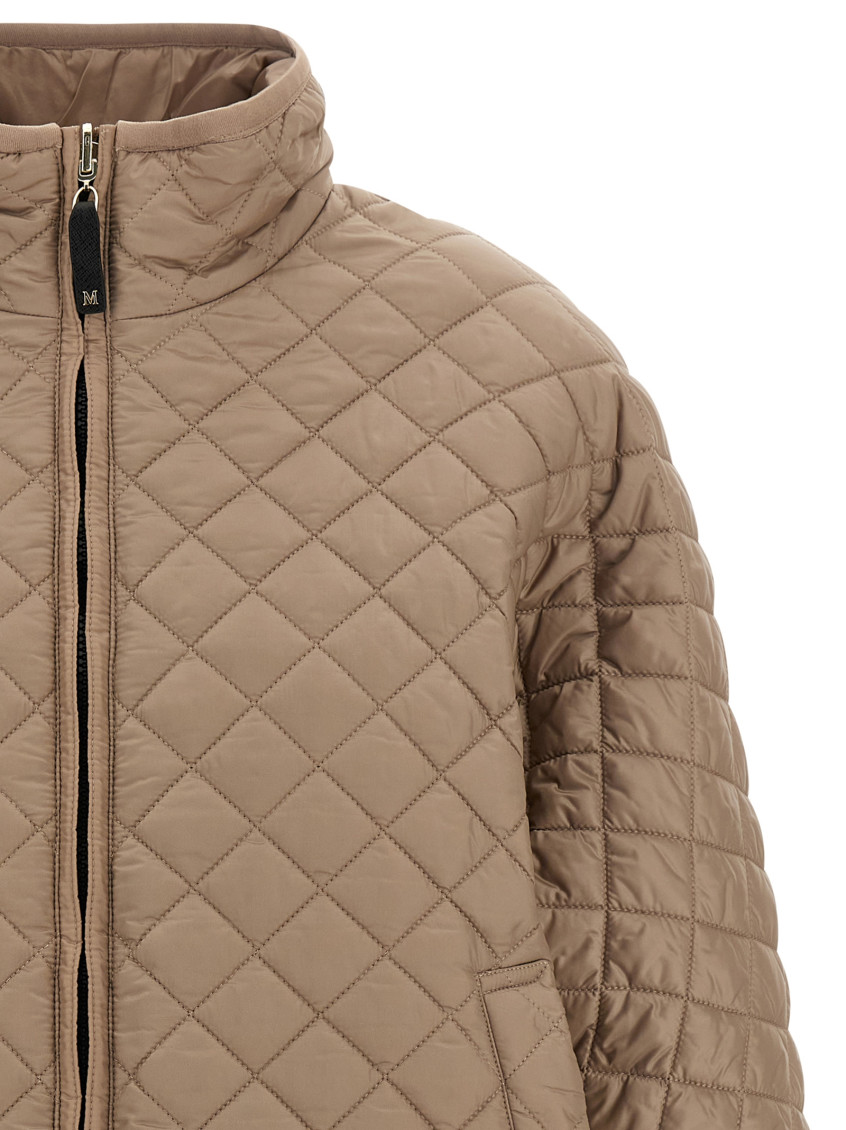 Beige Delfina Quilted Jacket