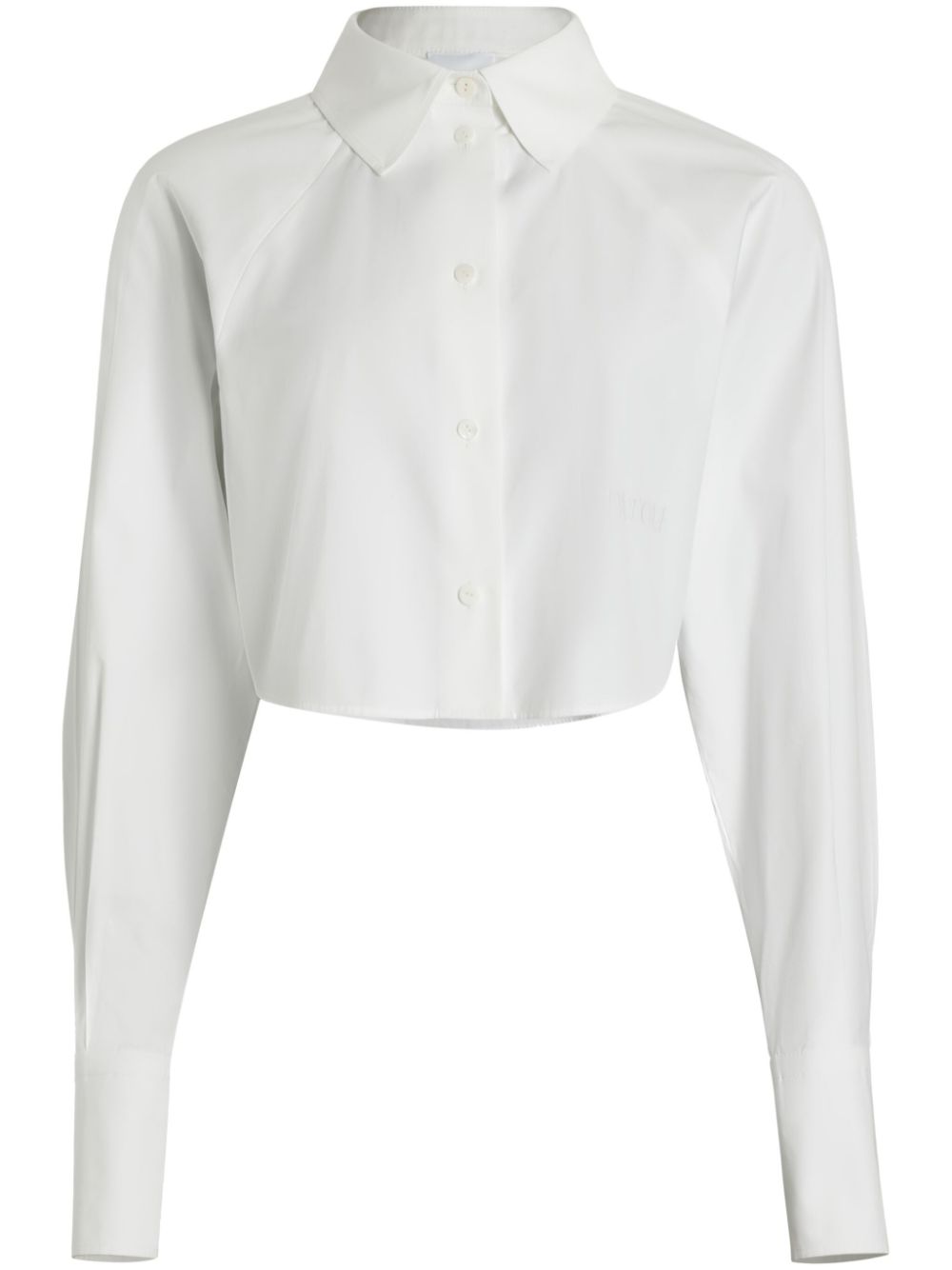 Organic-cotton cropped shirt - White