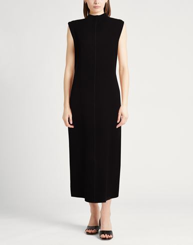 Woman Midi dress Black Size 12 Virgin Wool, Viscose