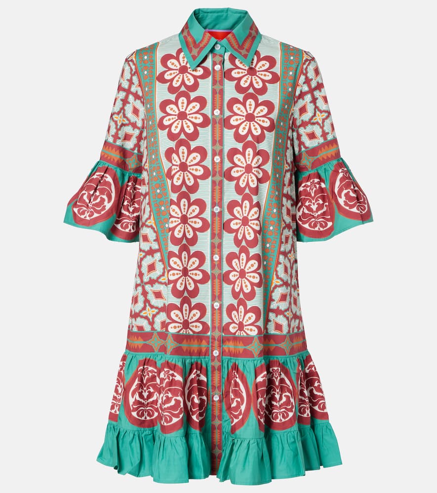 Choux printed cotton poplin shirt dress