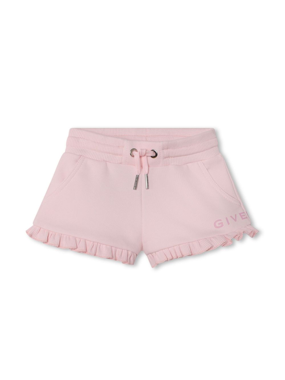 4G-print ruffled-trim shorts - Pink