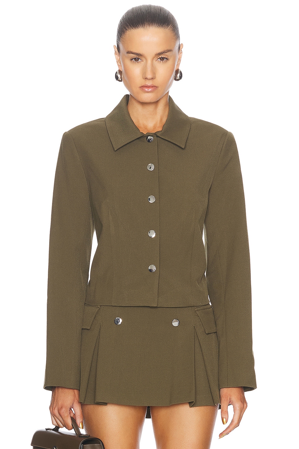 Staud Marino Jacket in Sergeant Green - Olive.  S also in