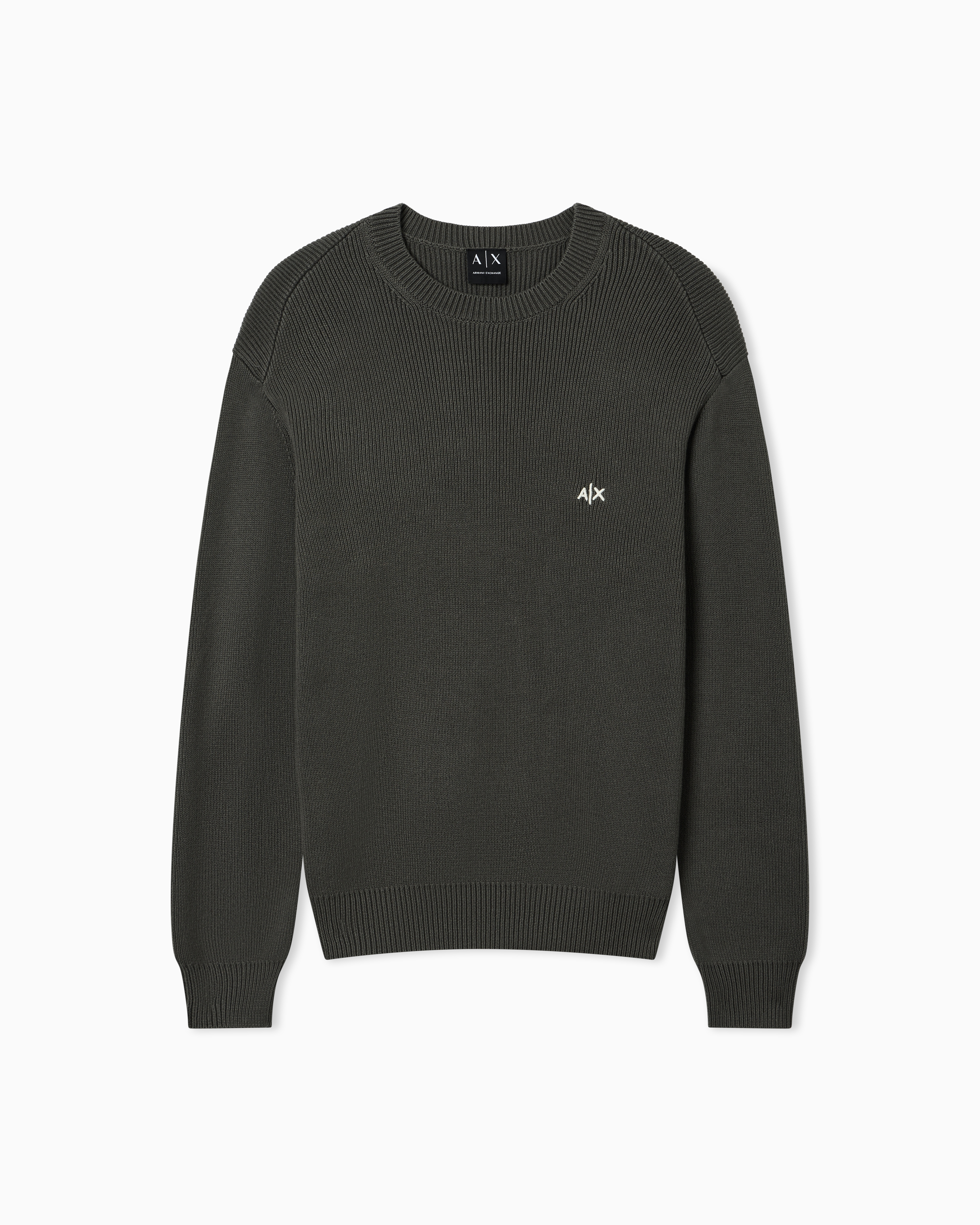 Crew neck sweater with embroidered logo