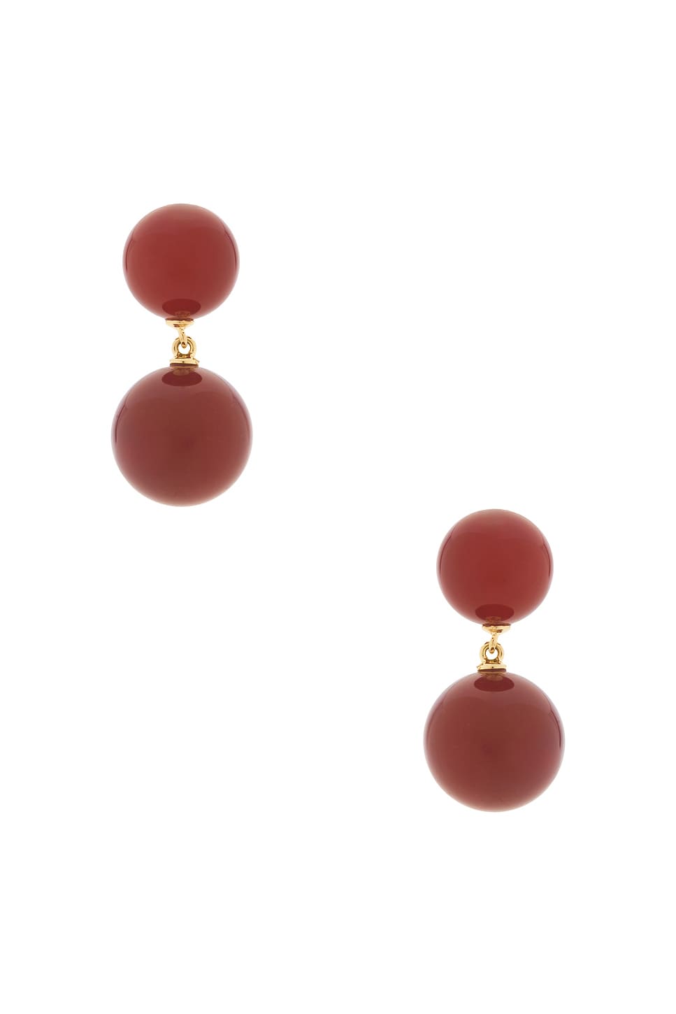 Lie Studio The Hannah Earrings in Red Carnelian Stone - Red. a