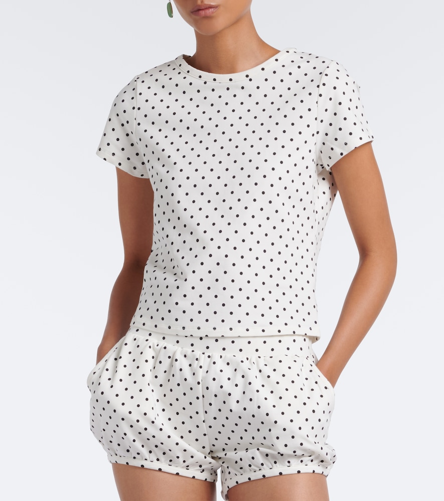 Tommy polka-dot cotton-blend jersey T-shirt