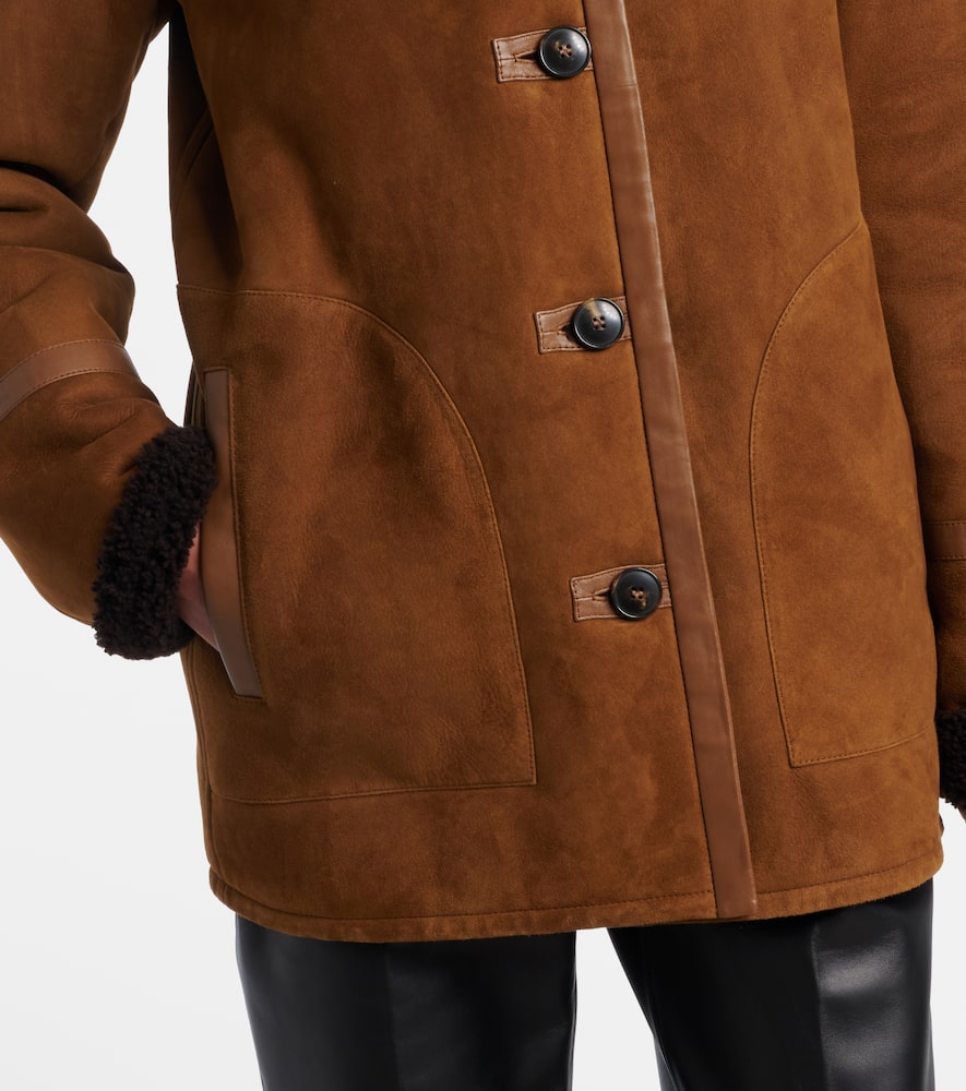 Reversible shearling coat