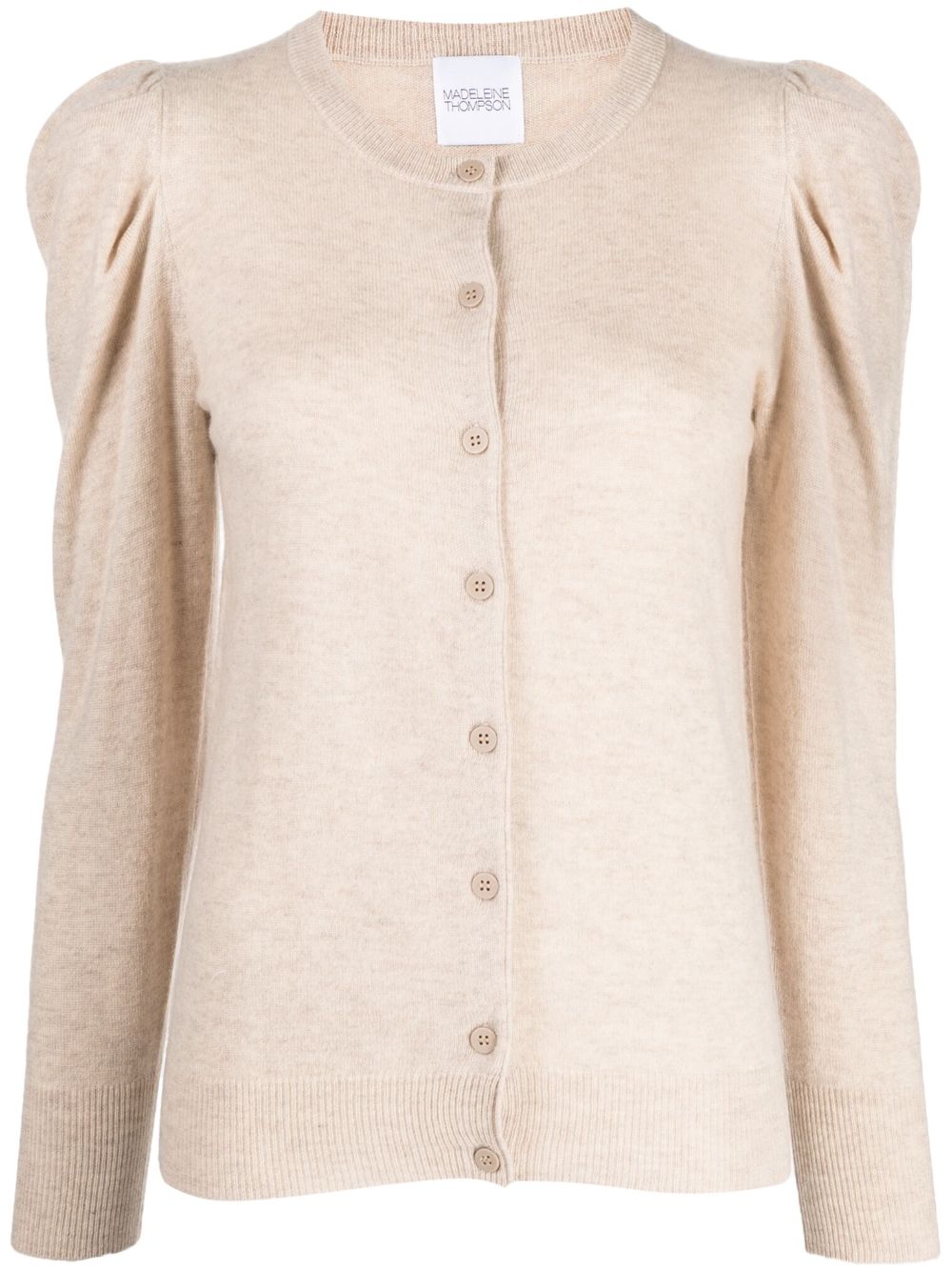 Long-sleeve ruched cardigan - Neutrals