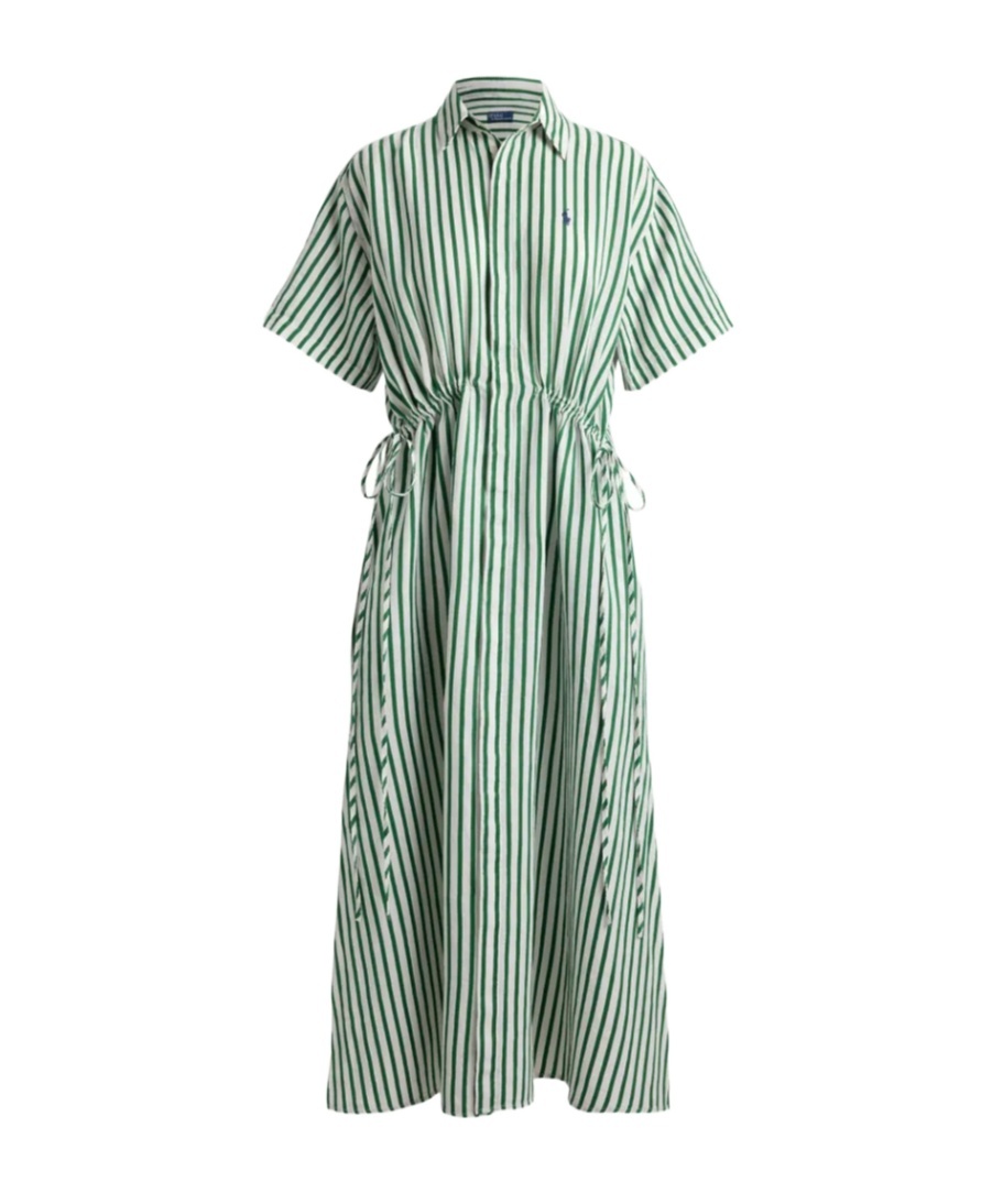 Striped drawstring dress