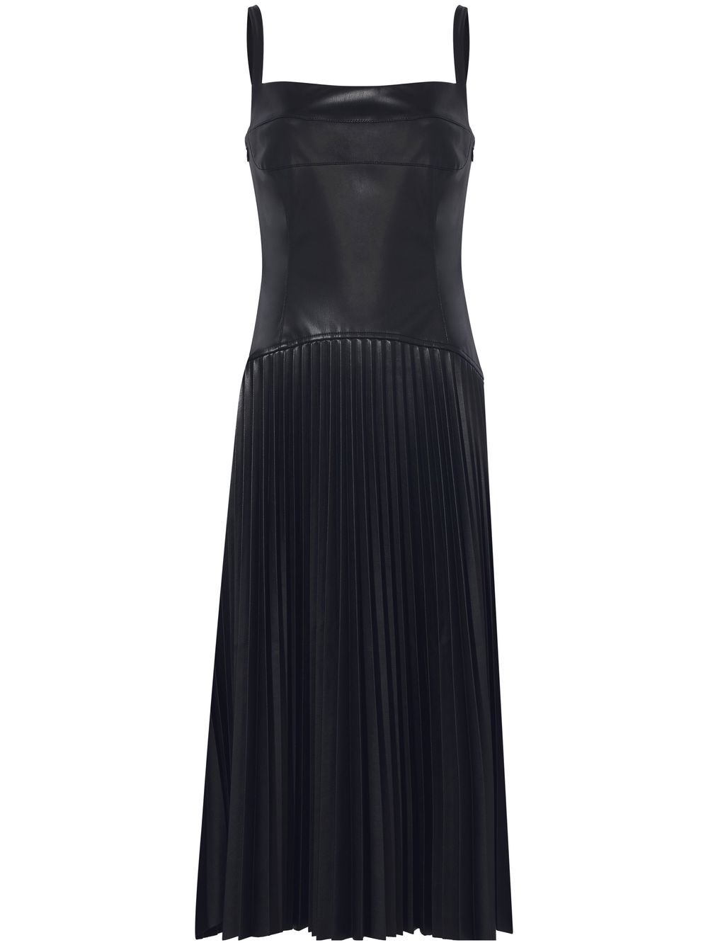 Pleated dropped waist dress - Black