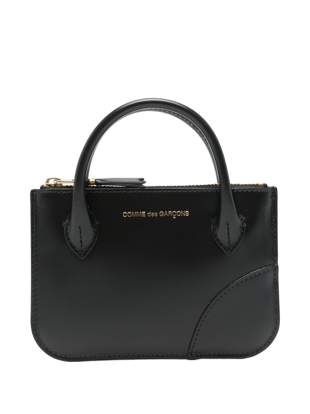 Leather Top-Handle Wallet — Black
