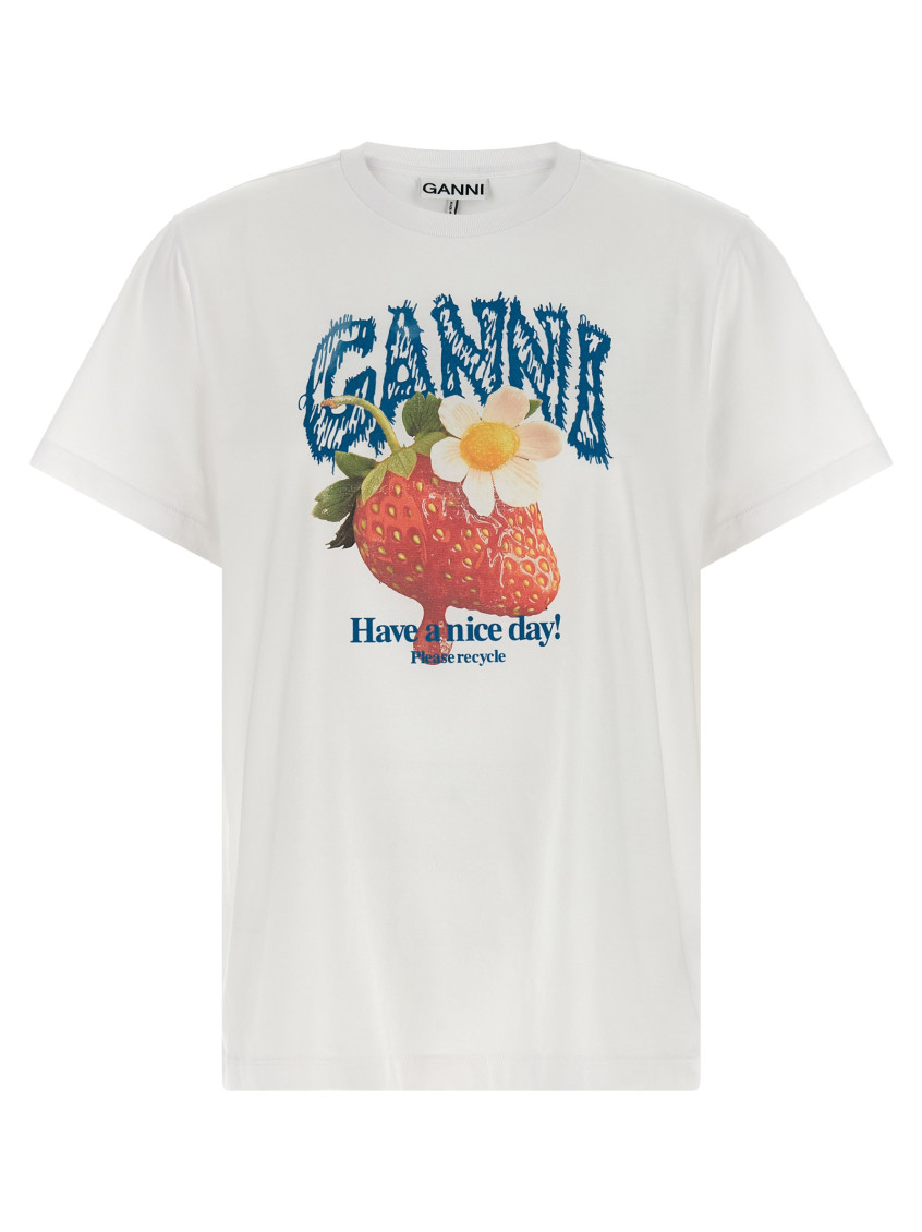 Basic Cotton Jersey T-Shirt With Round Neck And Short Sleeves White For Women Tshirts Polo Shirts - Women