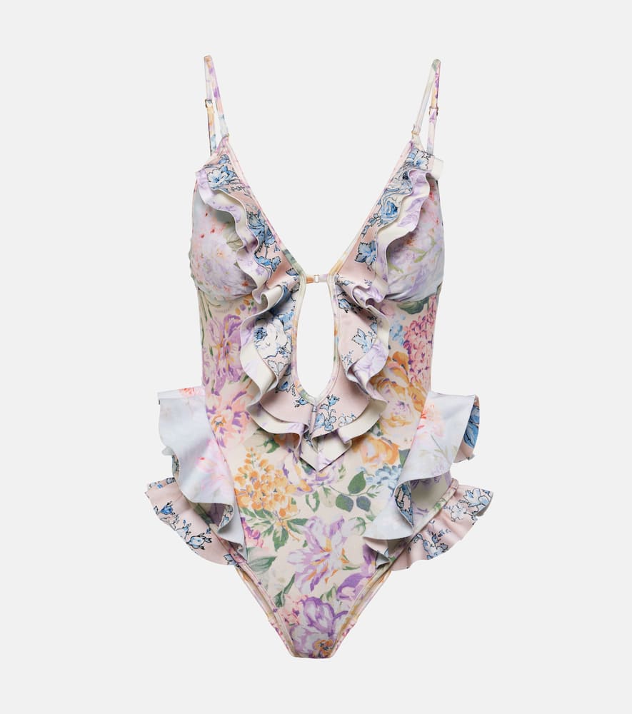 Halliday Waterfall Frill ruffled floral swimsuit