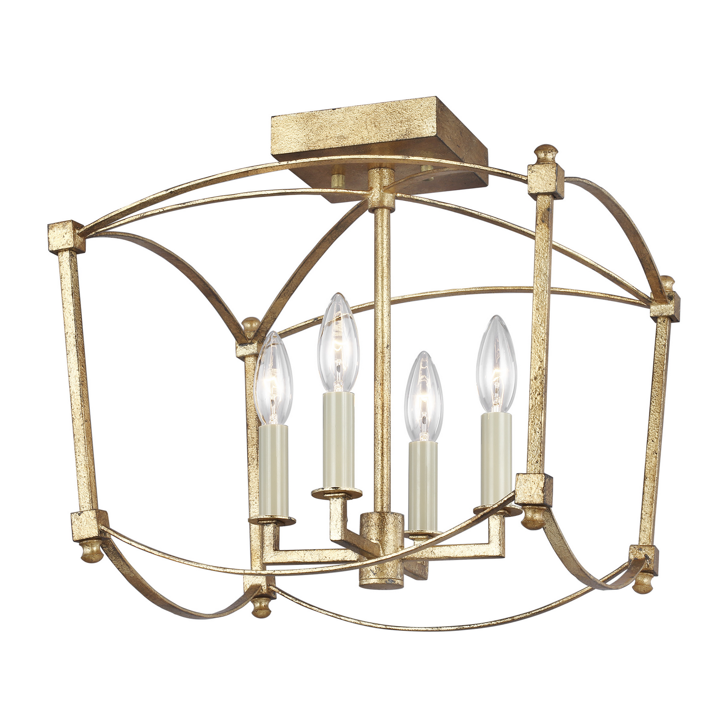 Visual Comfort Studio Thayer 4-Light Ceiling Light in Antique Gild by Sean Lavin