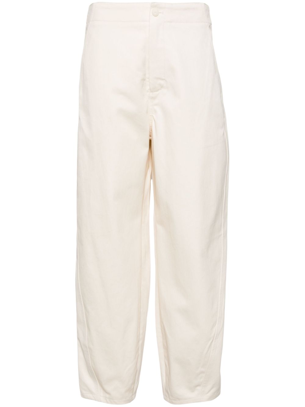 High-waist tapered trousers - White