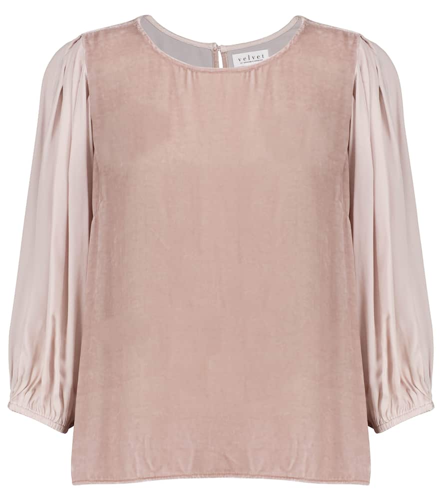 Elise and silk blouse