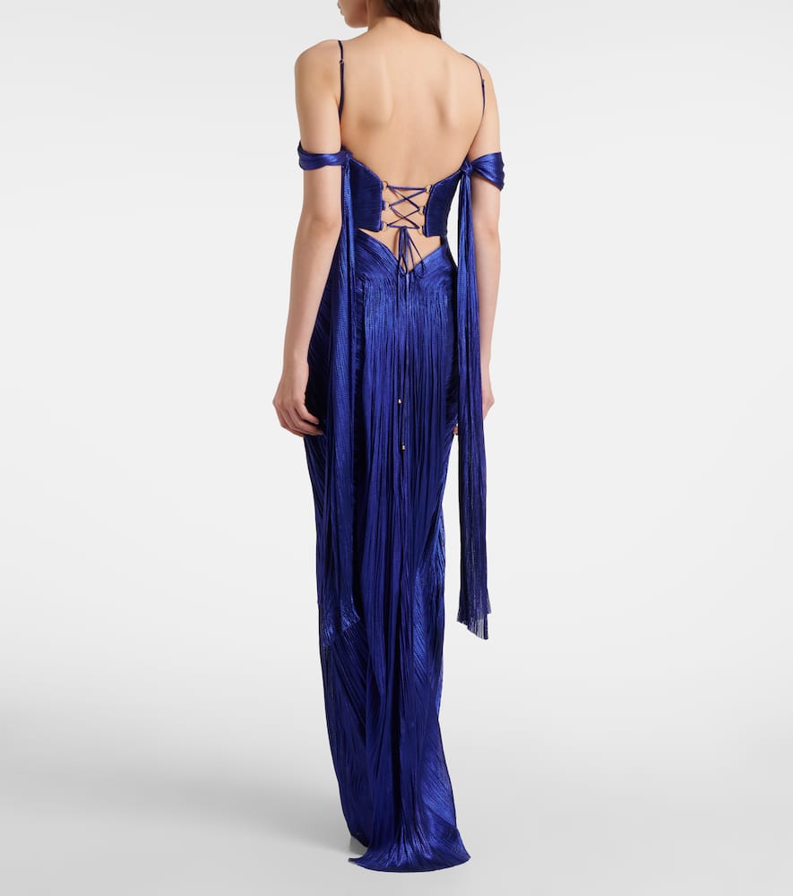 Camilla metallic silk tulle bustier gown