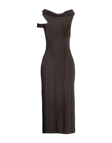 Courreges Woman Maxi dress Dark brown Size 4 Viscose, Elastane