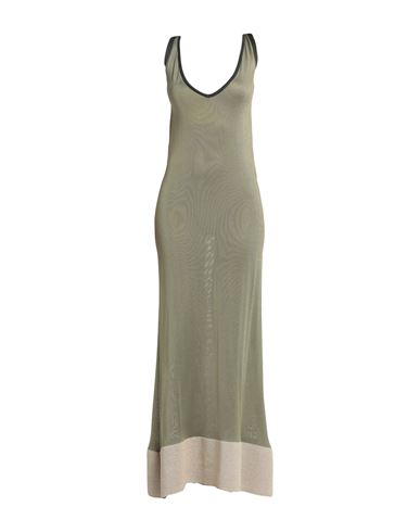 Woman Maxi dress Sage green Size 0 Viscose, Linen