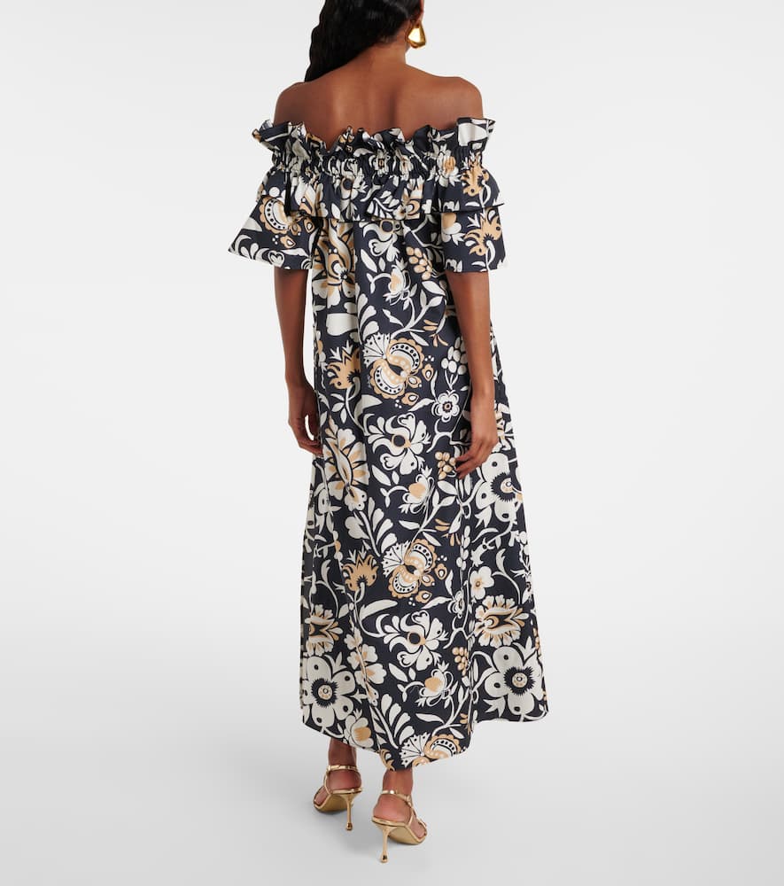 Breakfast ruffled cotton poplin midi dress