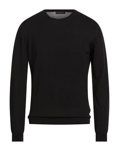 Man Sweater Black Size 36 Cotton