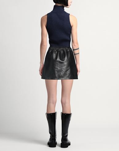 Woman Mini skirt Black Size M Sheepskin