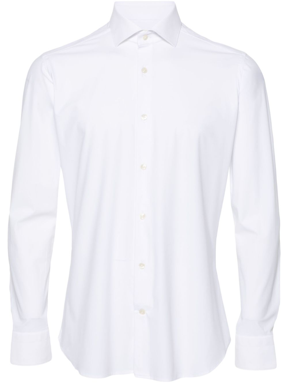 Spread-collar button-up shirt - White