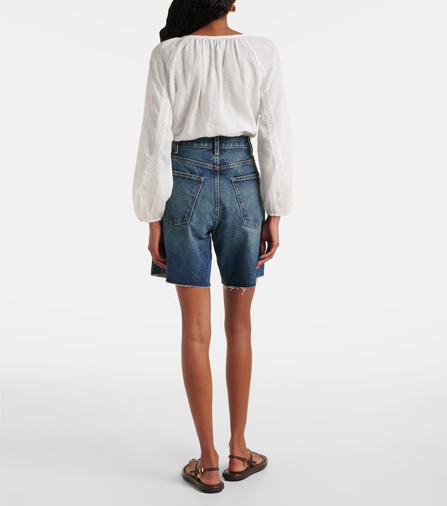 Russel mid-rise denim shorts