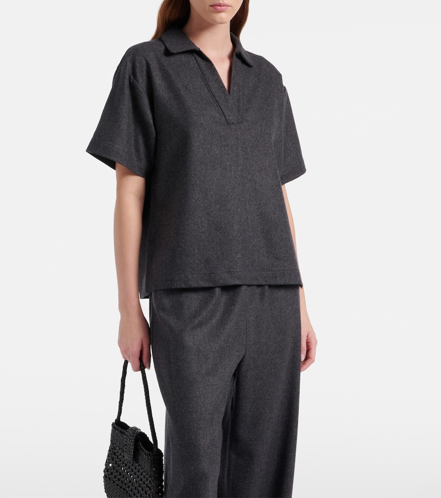 Modena wool and cashmere flannel polo shirt