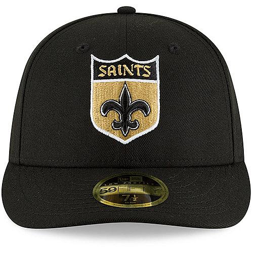 Men's New Era Black New Orleans Saints Omaha Throwback Low Profile 59FIFTY Fitted Hat
