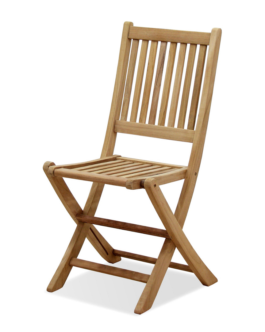 Teak 2Pc Outdoor Patio Folding Dining Chairs