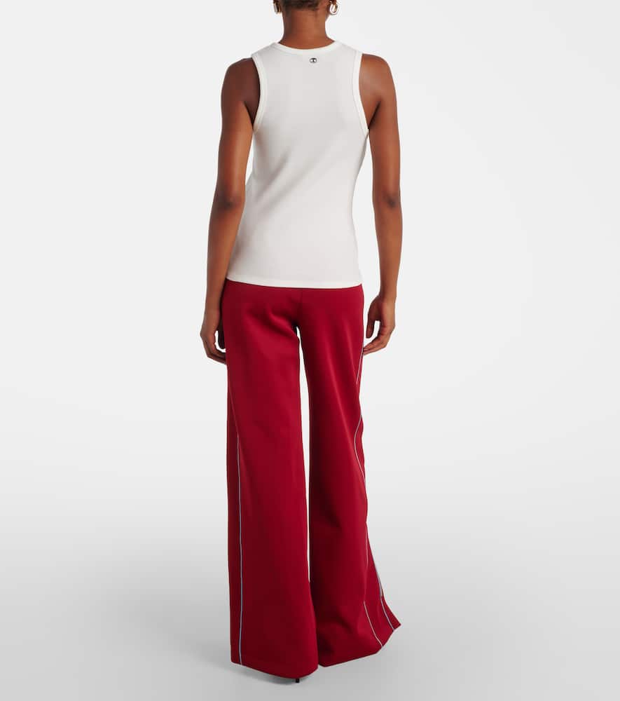 Embellished cotton-blend tank top