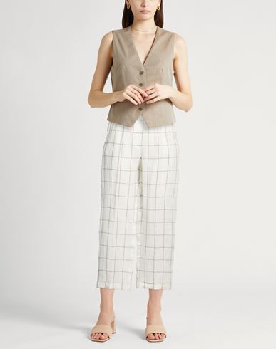 Woman Pants Off white Size 10 Linen