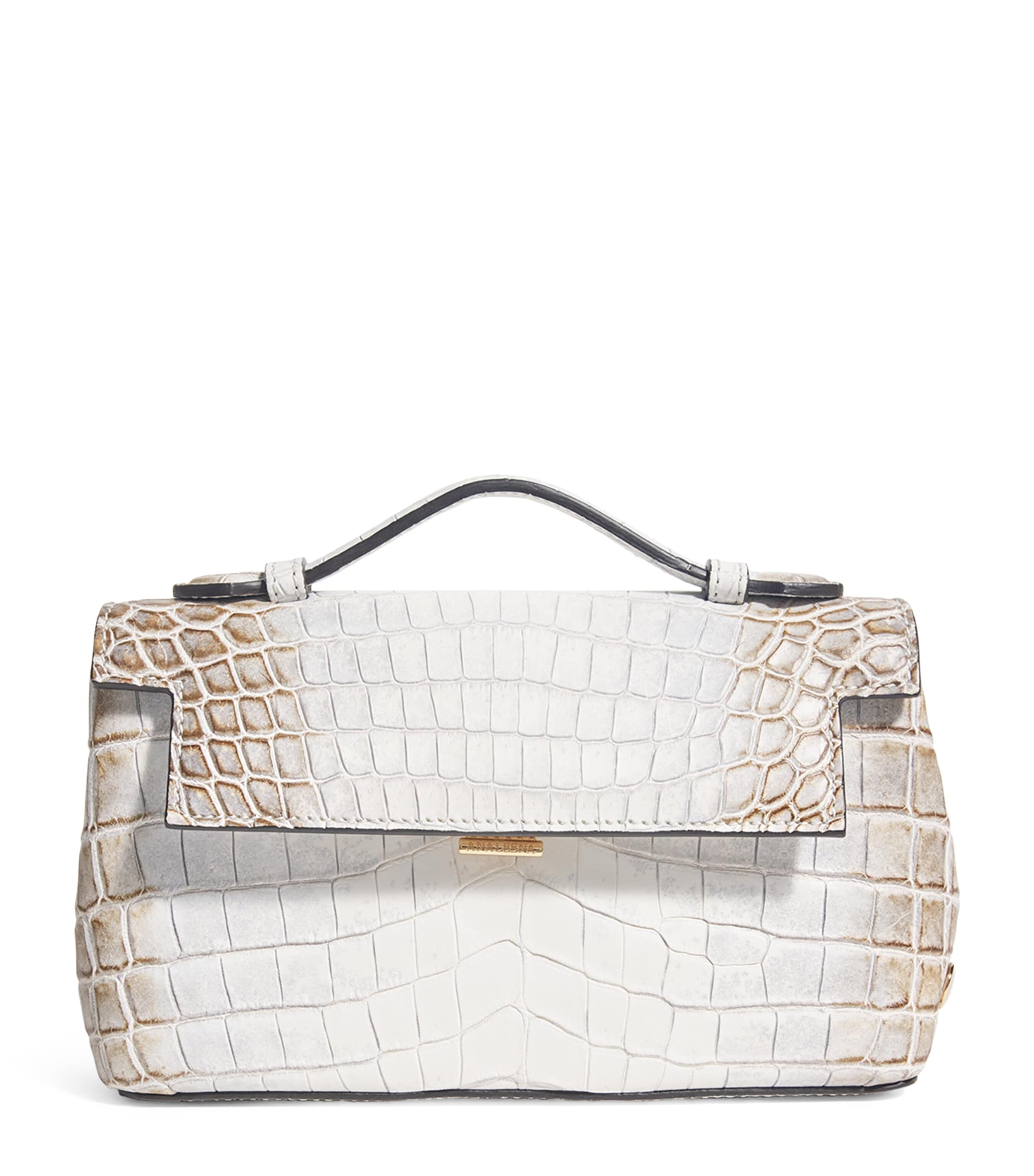 Analeena Crocodile Leather Top-Handle Bag