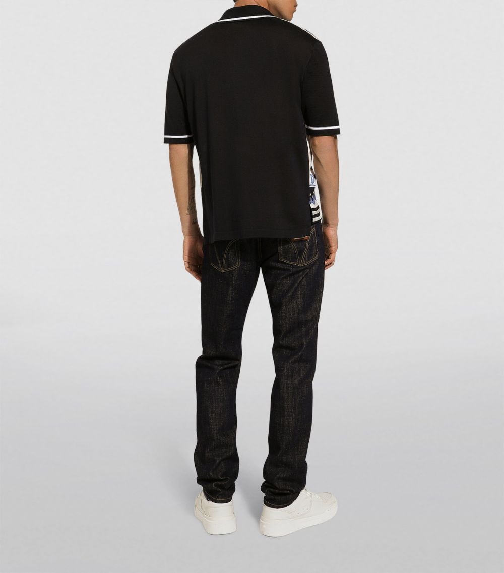 Logo Patch Straight Jeans