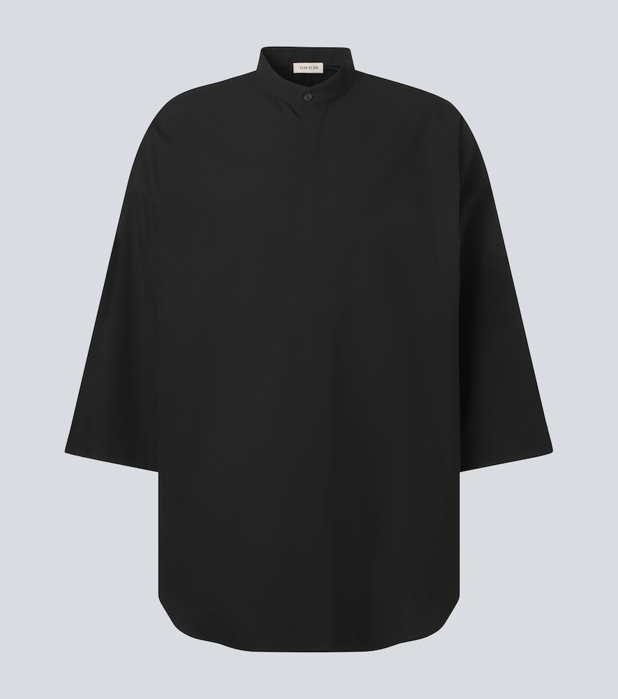Oversized cotton and wool shirt