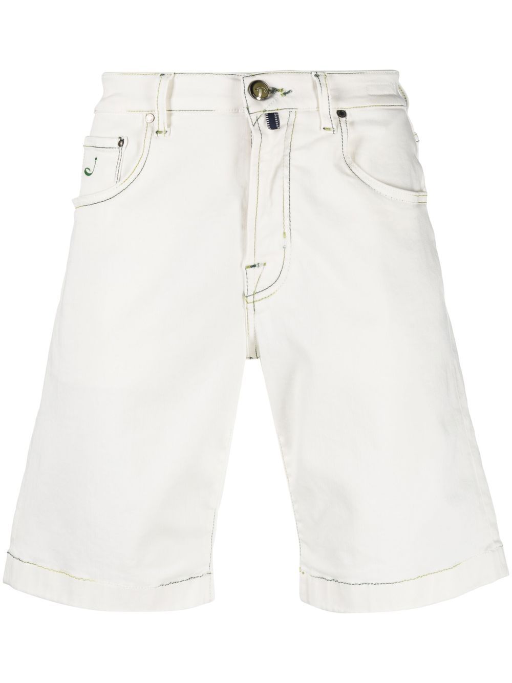 Contrasting-stitch detail shorts - White
