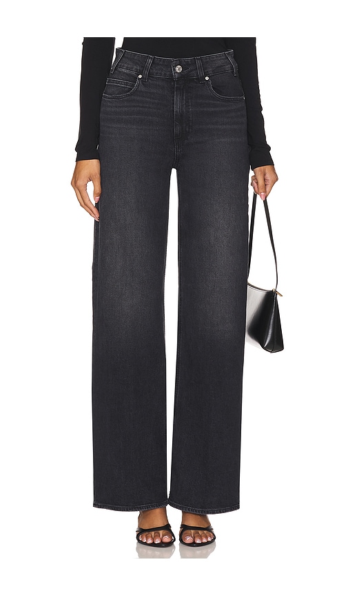 PAIGE Sasha Petite Wide Leg Jeans in Black. - 34P also in 24P, 25P, 26P, 27P, 28P, 29P, 30P, 31P, 32P, 33P