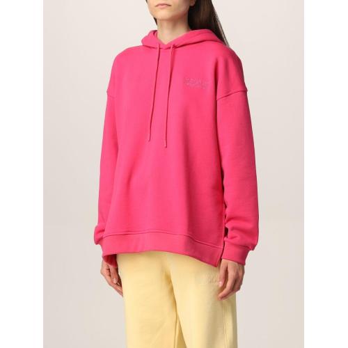 Logo-embroidered oversized hoodie - Yellow