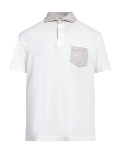 Man Polo shirt White Size L Cotton