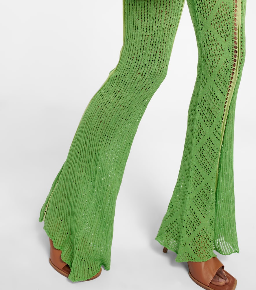 Disco high-rise flared cotton pants
