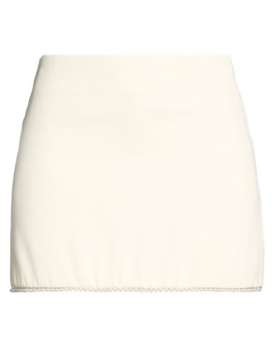 Woman Mini skirt Ivory Size L Polyester, Viscose, Elastane